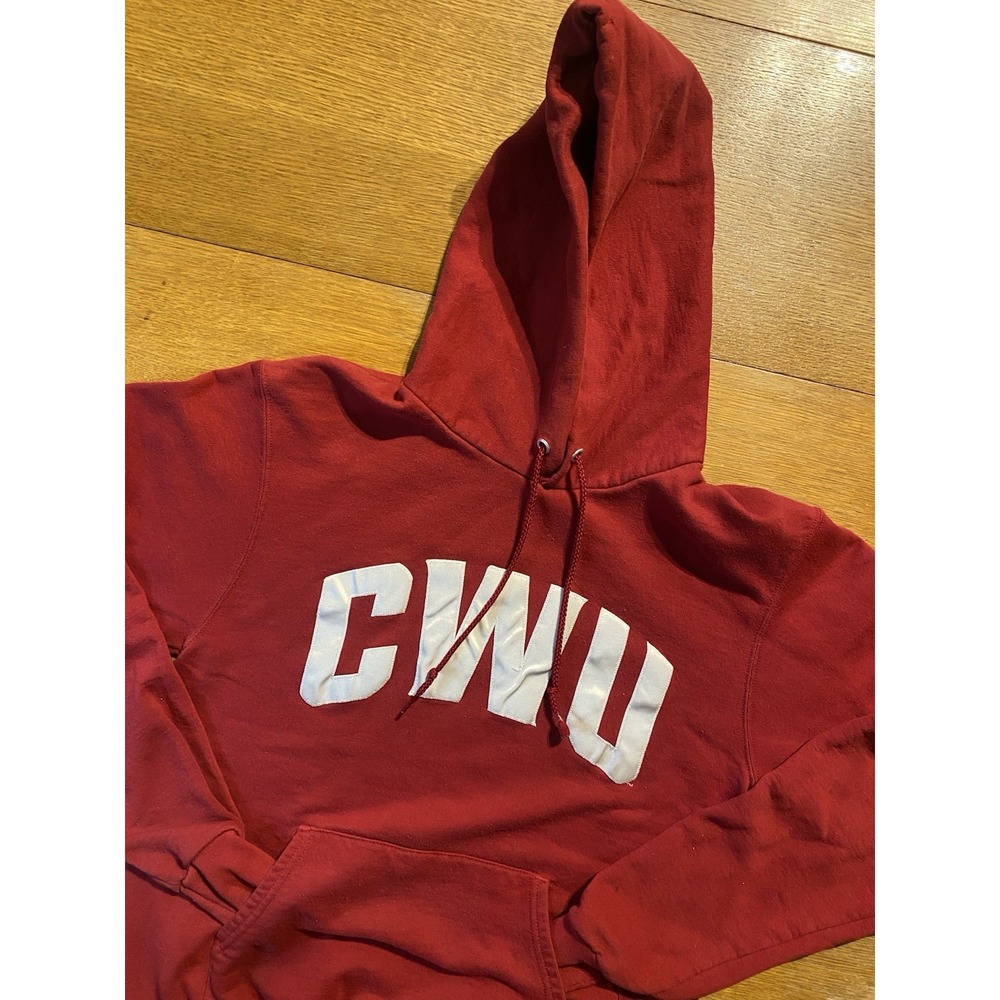 Central Washington Wildcats Champion Hoodie S Red CWU Embroidered Logo 50/50